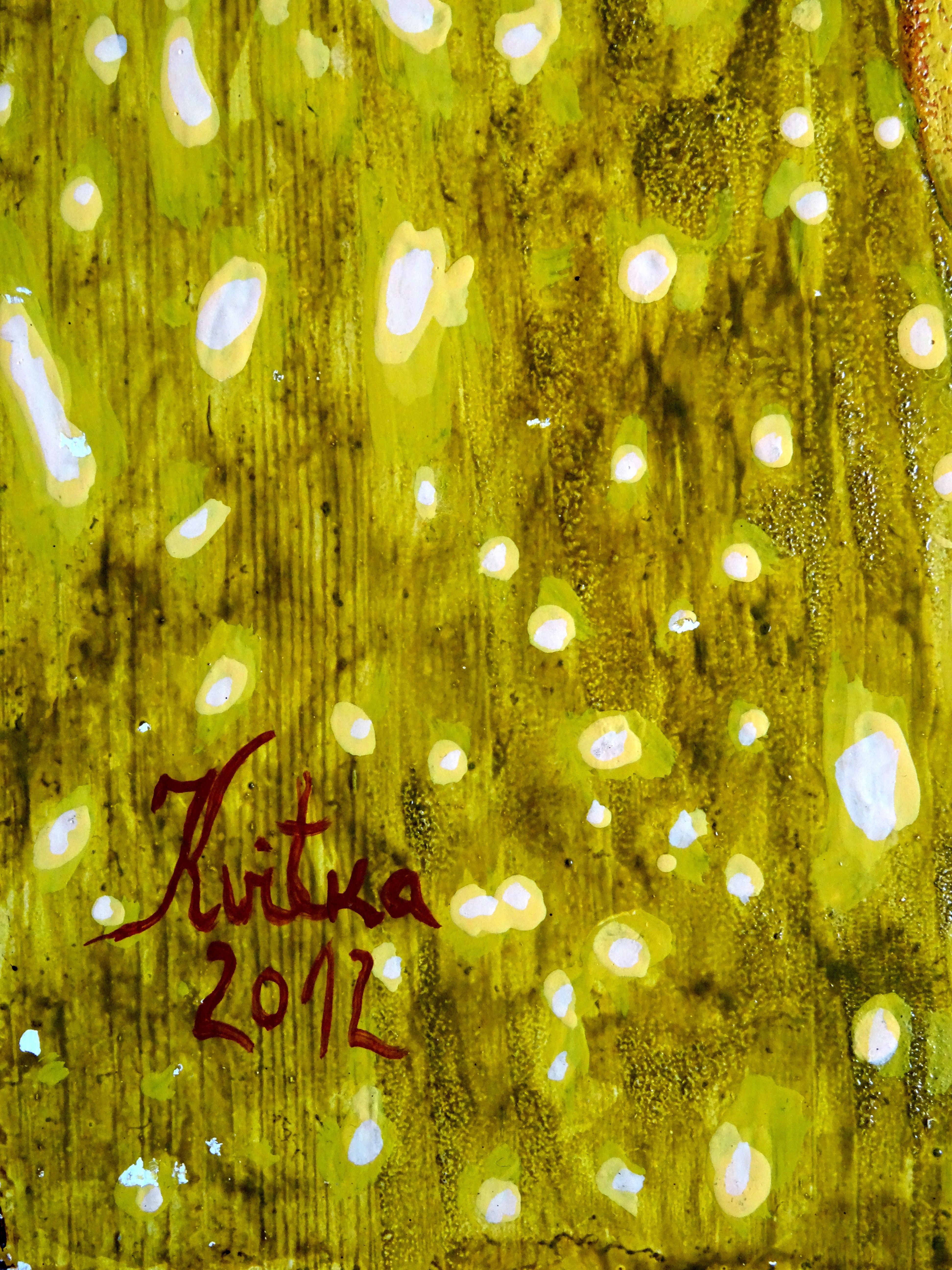 Flor. 2012, óleo sobre madera, 60x39 cm - Painting Contemporáneo de Kristine Kvitka