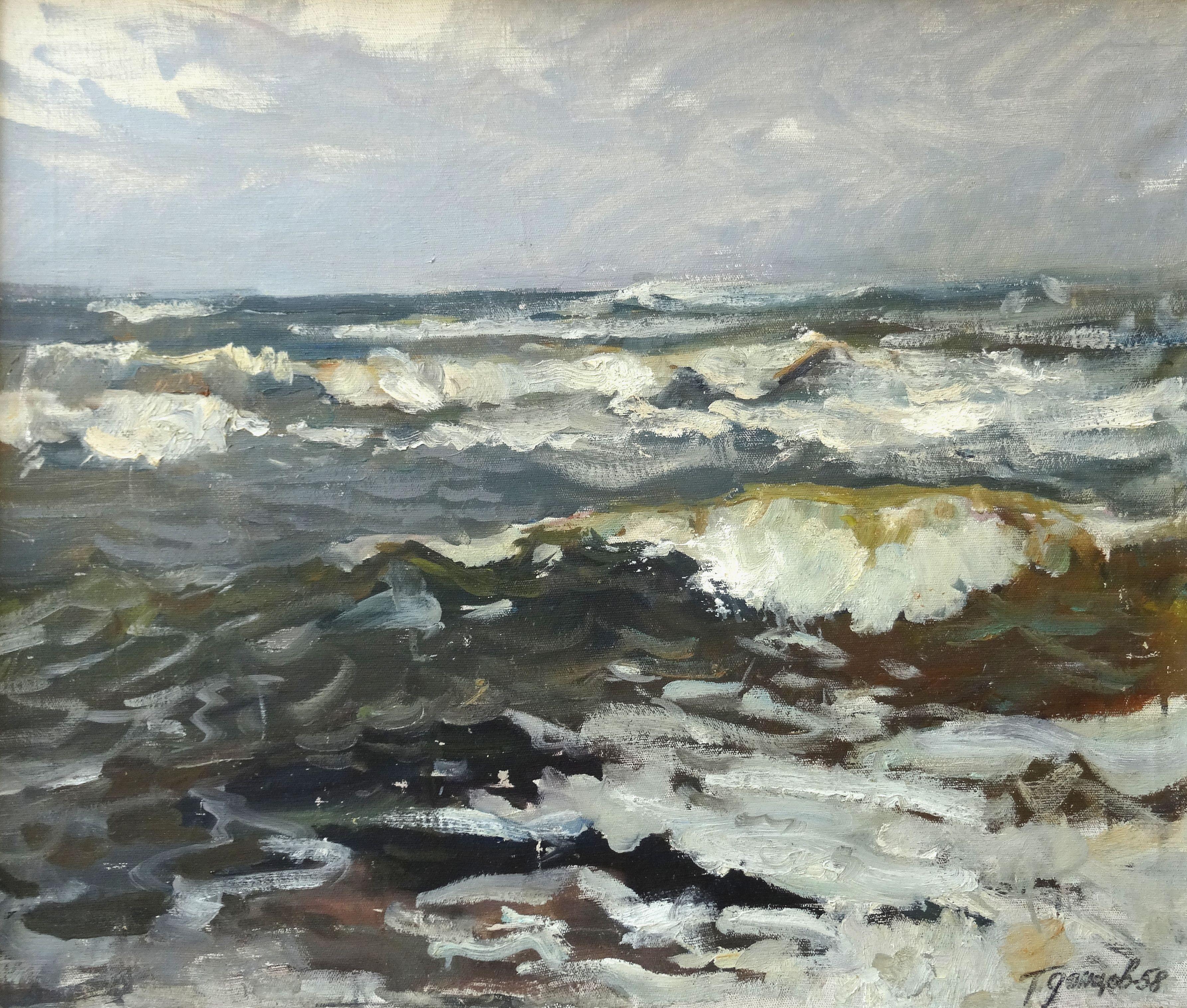 Landscape Painting de German Dontsov - Mar. Óleo sobre lienzo, 61x70 cm