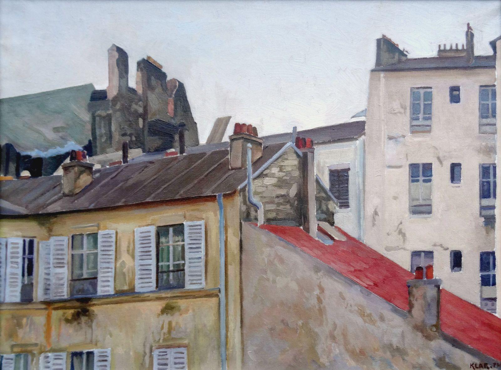 Artur Klar Landscape Painting - Paris roofs. 1930s. Oil on canvas, 60x80 cm