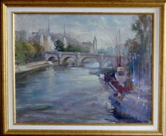 Vista dal ponte. Olio su tela e cartone, 41x51 cm