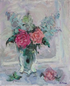 Vintage Bouquet on the window. 1995, oil on canvas 46х38 сm