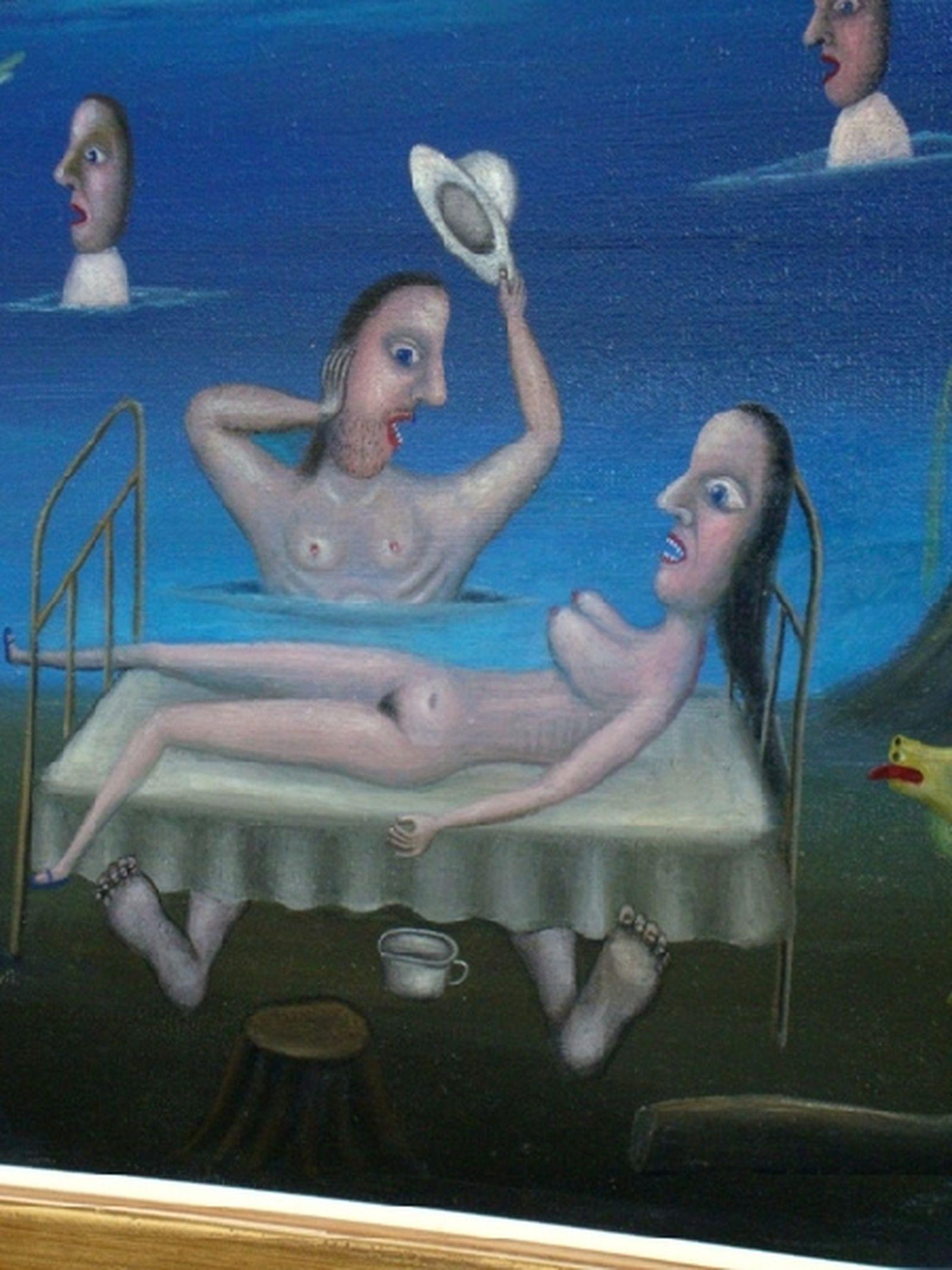 Morning Glory. Surrealistisches Kunstwerk. Ölgemälde auf Leinwand, 65x92 cm (Surrealismus), Painting, von Leonid Purygin
