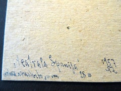 Theater Spain. Paper, mixed media, 9.7x8.3 cm