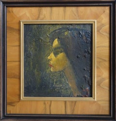 Portrait. Wood, oil, 40x38 cm