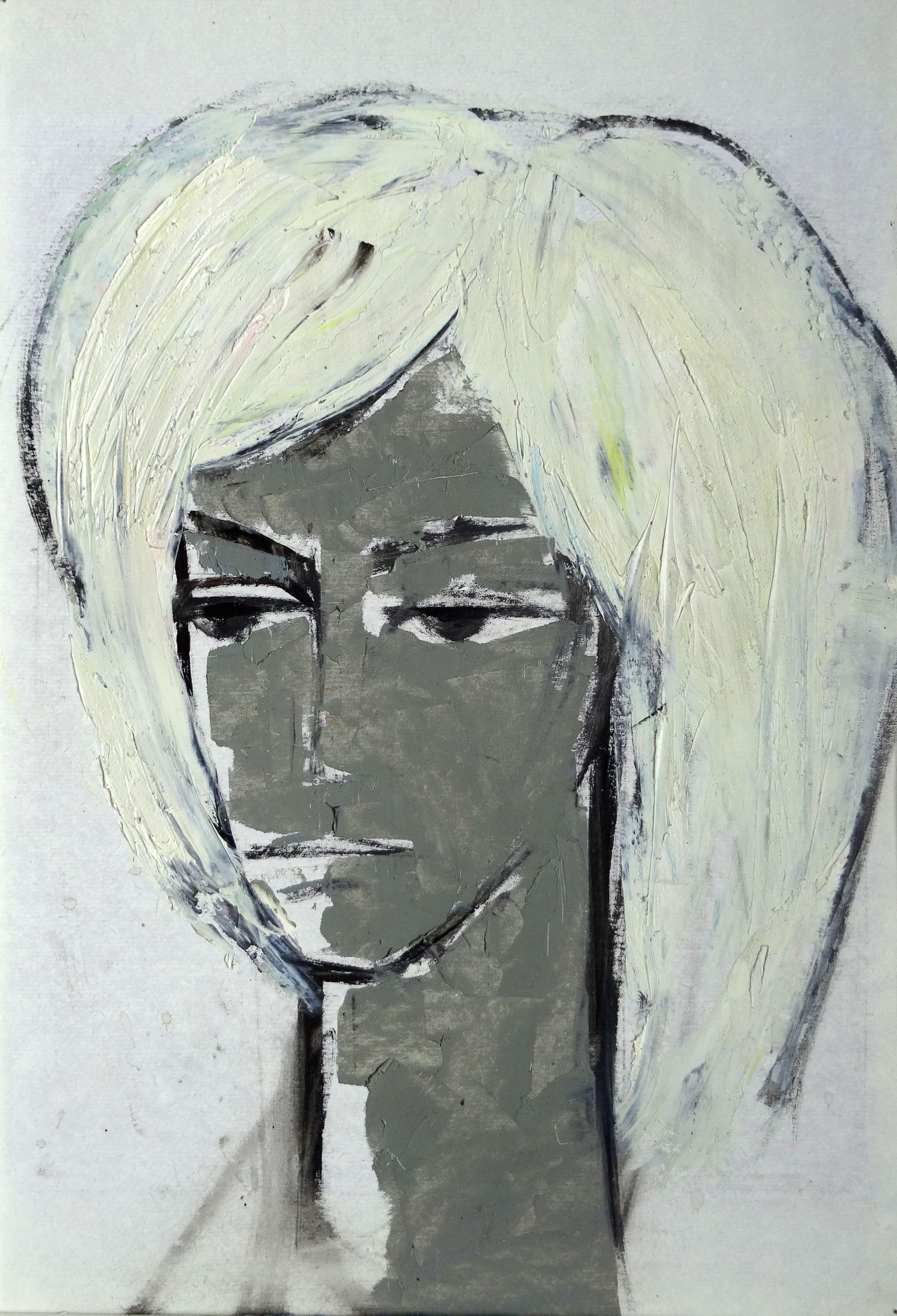 Laimdots Murnieks Portrait Painting - Portrait. cardboard, oil, 50x35, 5 cm