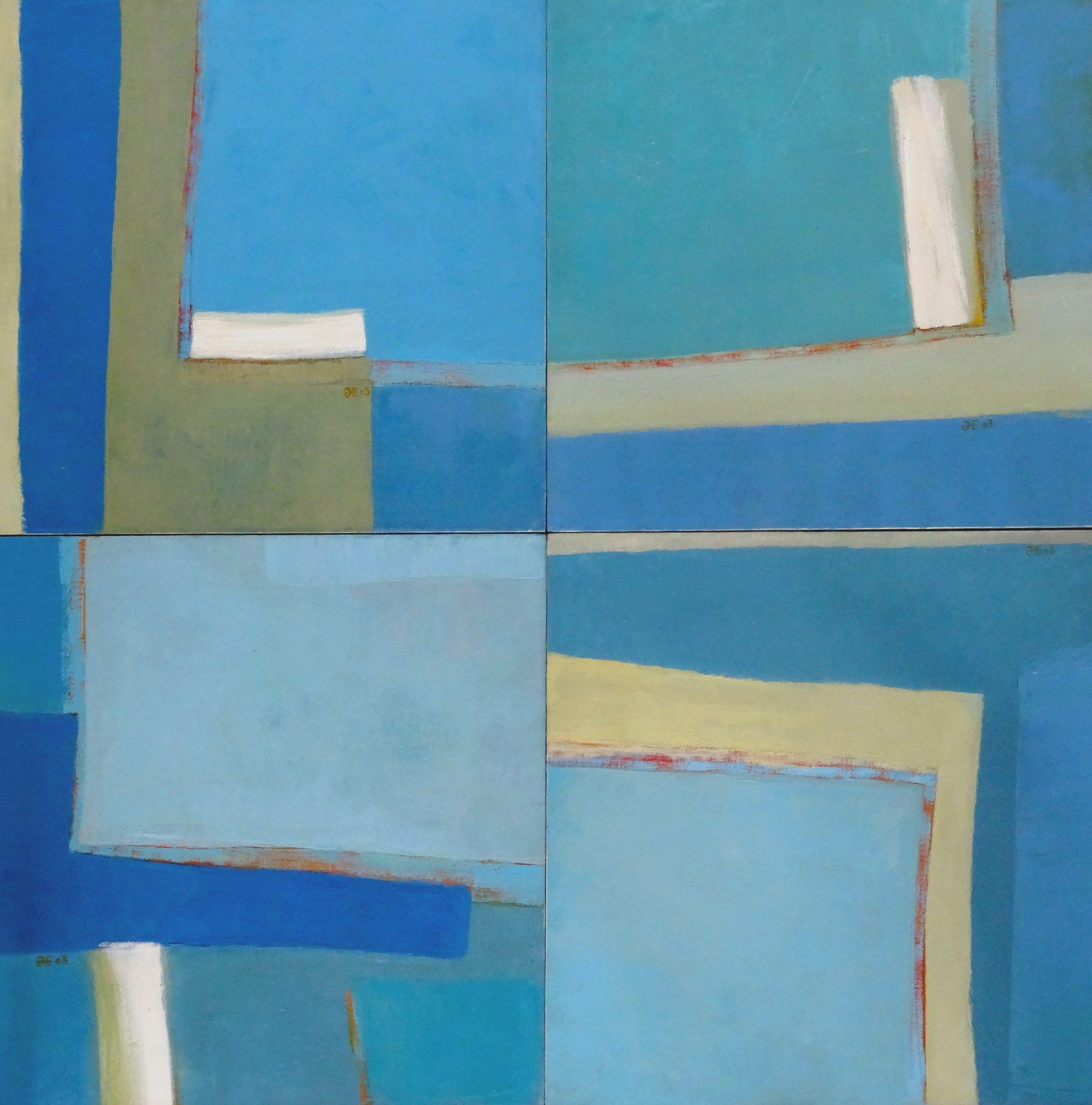 Sky directions. 2003, modular painting, 5 parts - Painting by Elga Grinvalde