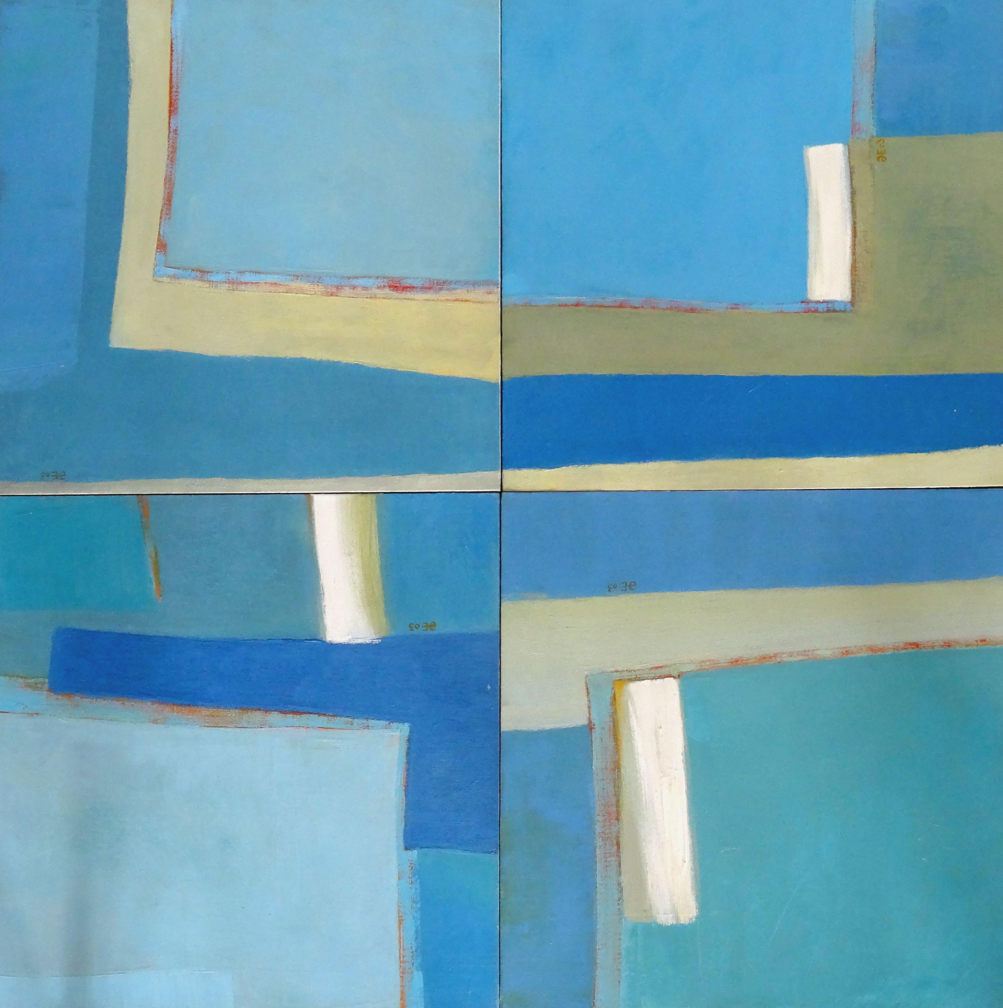 Elga Grinvalde Abstract Painting - Sky directions. 2003, modular painting, 5 parts
