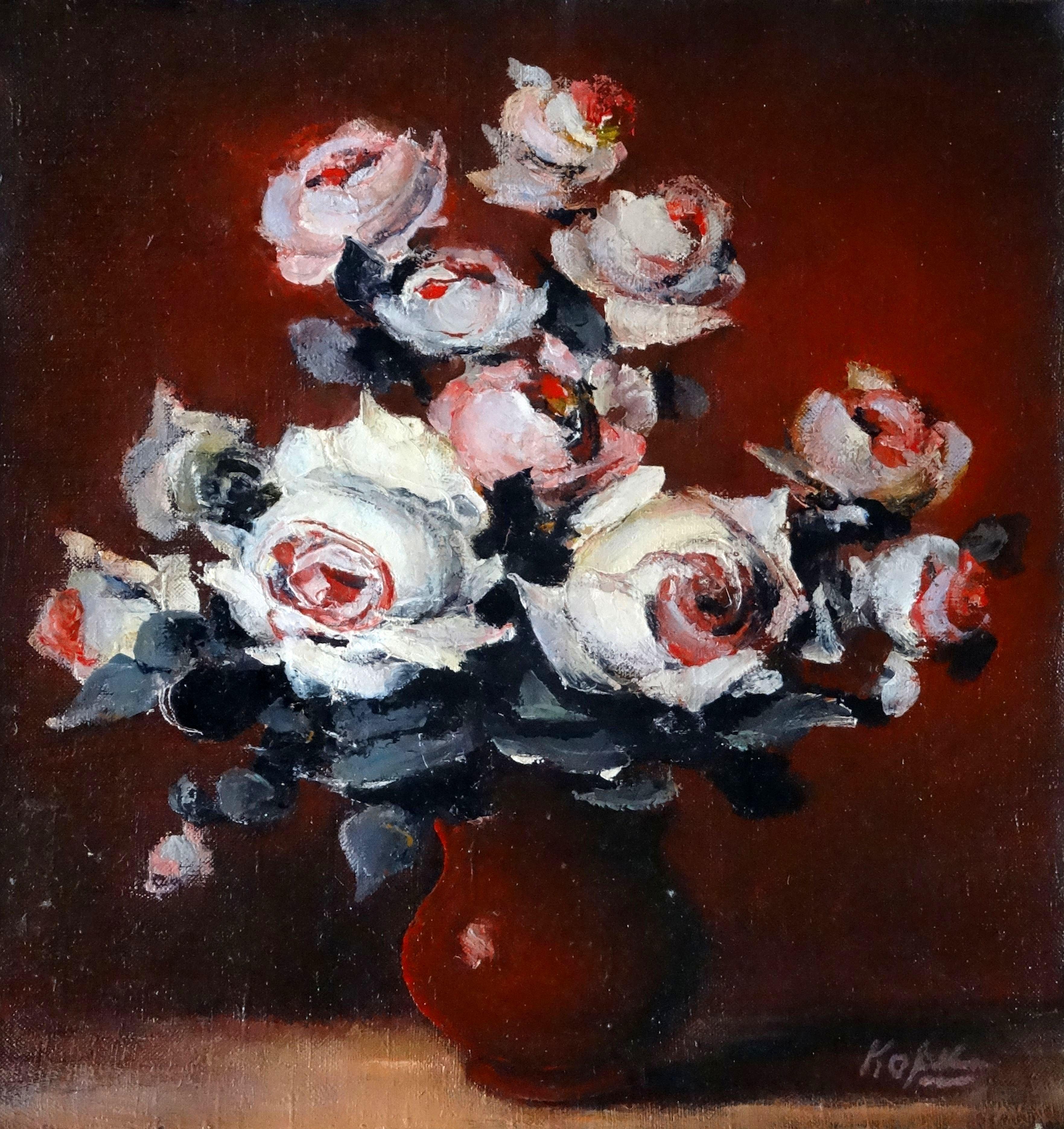 Dmitry Korzhanov Still-Life Painting - Bouquet. 1995, oil on canvas, 44, 5x42 cm