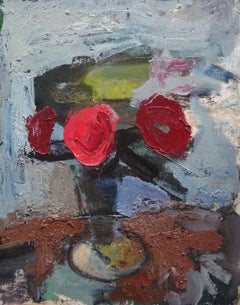 Nature morte avec fleurs. Huile sur carton, 50x40 cm