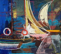 Vintage  Boat. 1975, canvas, oil, 54.5x60.5 cm