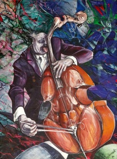Contra und Bass, Öl auf Leinwand, 77x57 cm