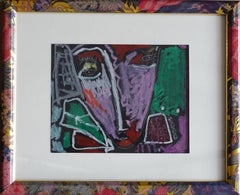 Das einsame Dämon. 2003, Papier, Mischtechnik, 15x9,5 cm