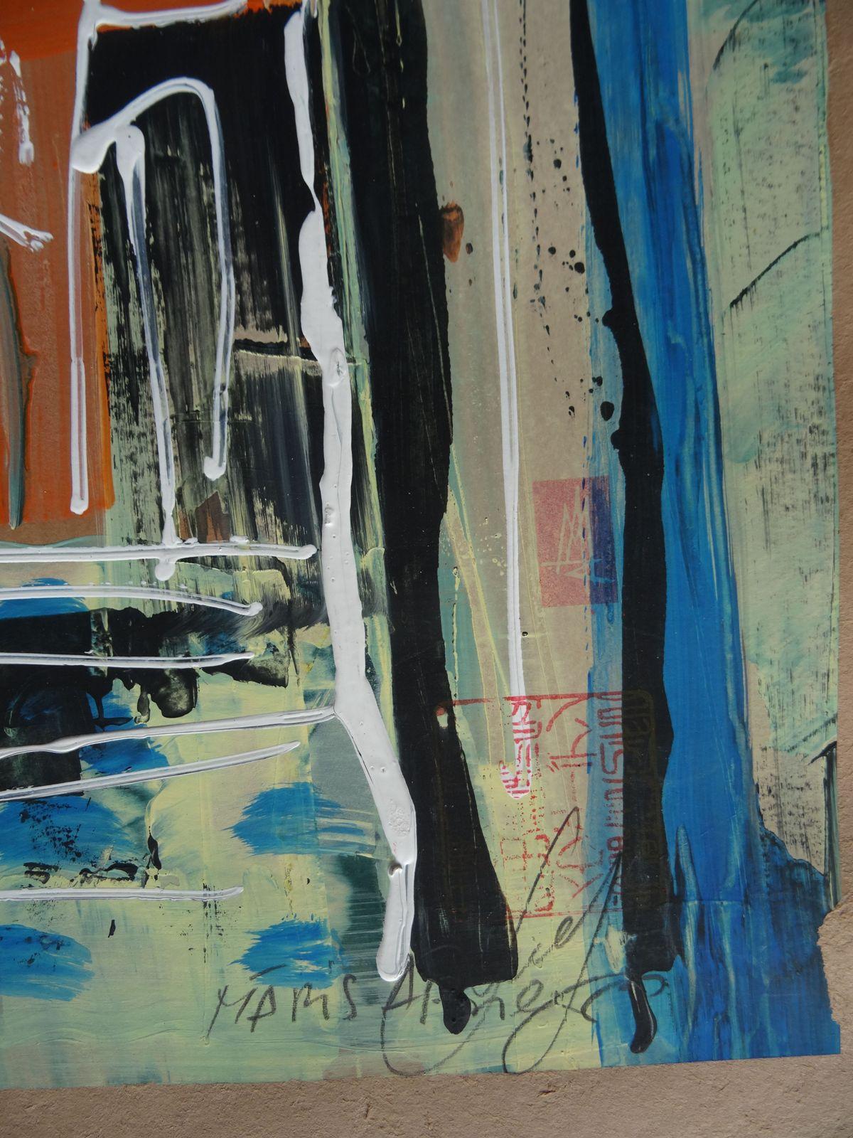 Stadtlandschaft. Papier, Acryl, 100x70 cm (Zeitgenössisch), Painting, von Maris Abilevs 