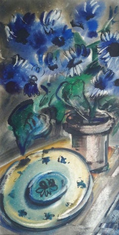 Still life with flowers. 1978. Paper, watercolor, 70x35 cm