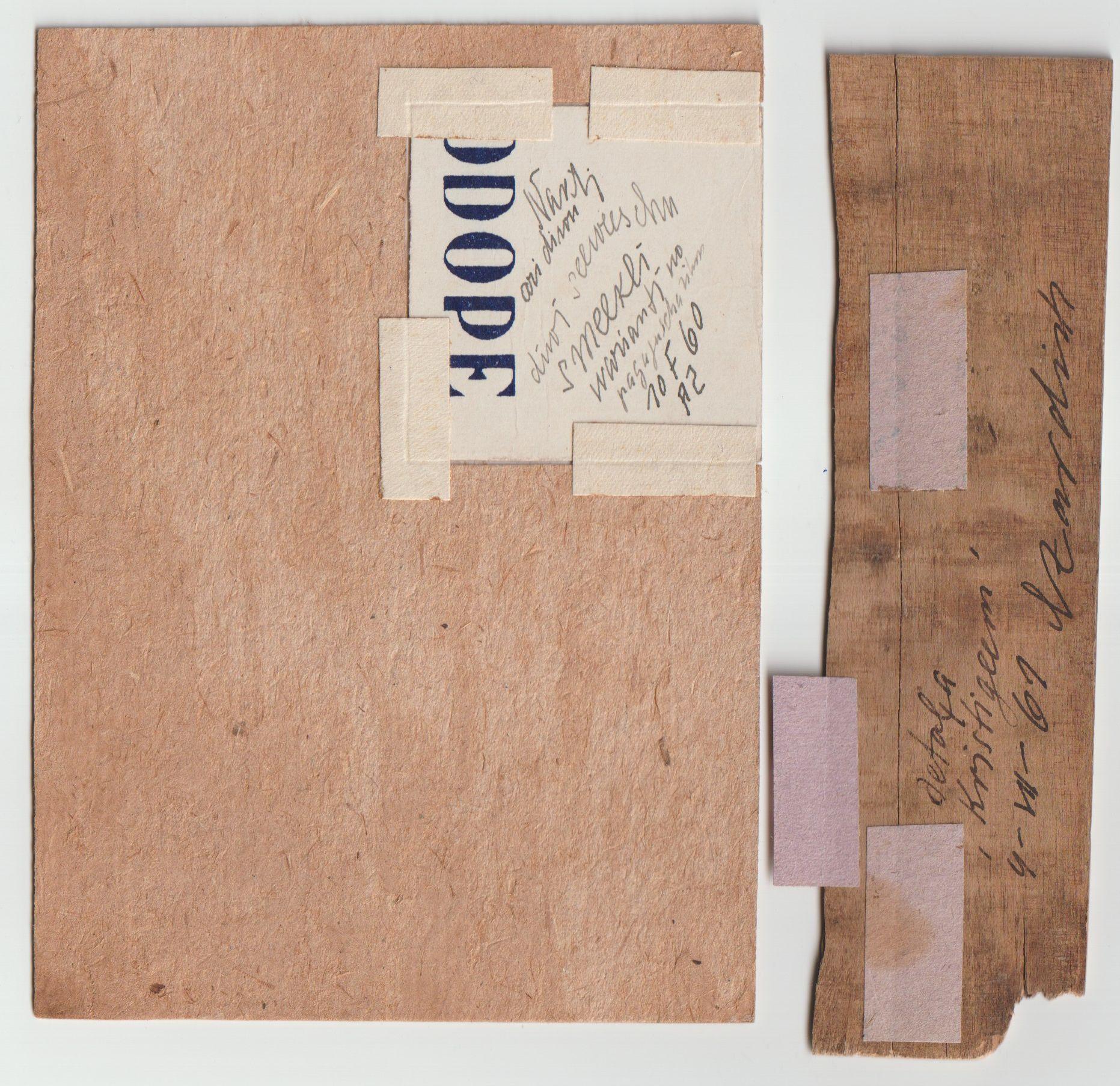 Es handelt sich um 2 Stck., Papier, Karton, Mischtechnik, 7,7x3 cm, 5x5 cm (Moderne), Painting, von Adolfs Zardins