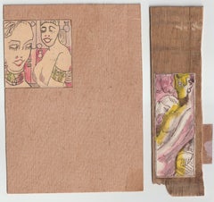 Erotic motives. 2.pcs., paper, cardboard, mixed media, 7, 7x3 cm, 5x5 cm