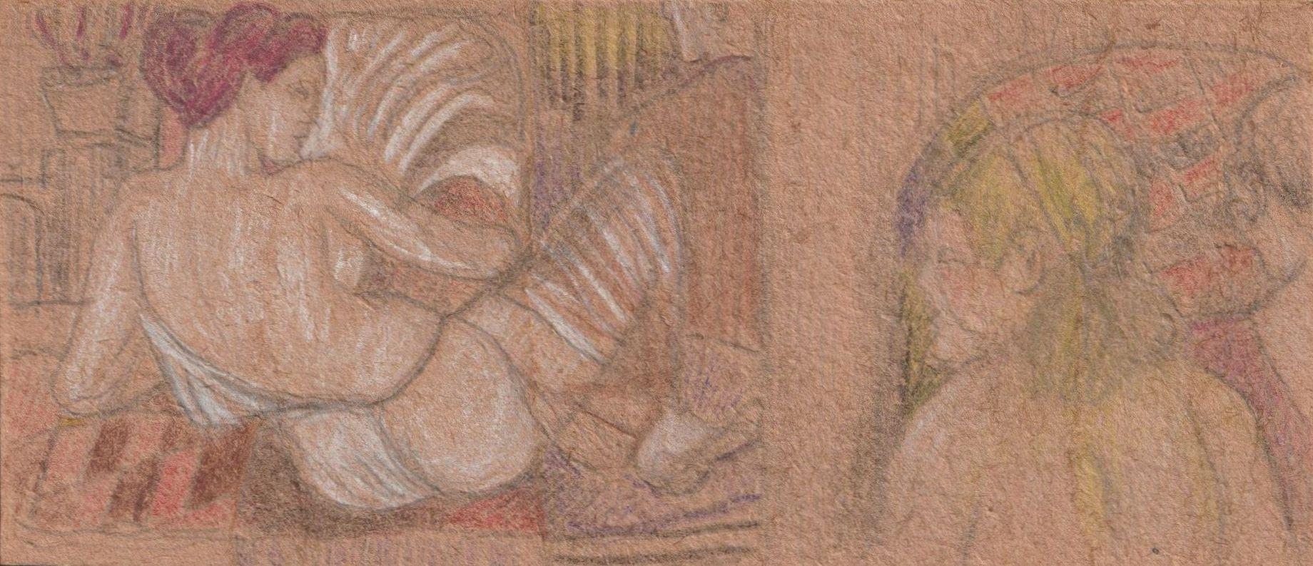 La Vénus d'Esther Golosh  1958, carton, techniques mixtes, 6,8 x5,6 cm