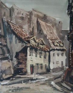Vintage Old City. 1970. Paper, watercolor, 46x37 cm
