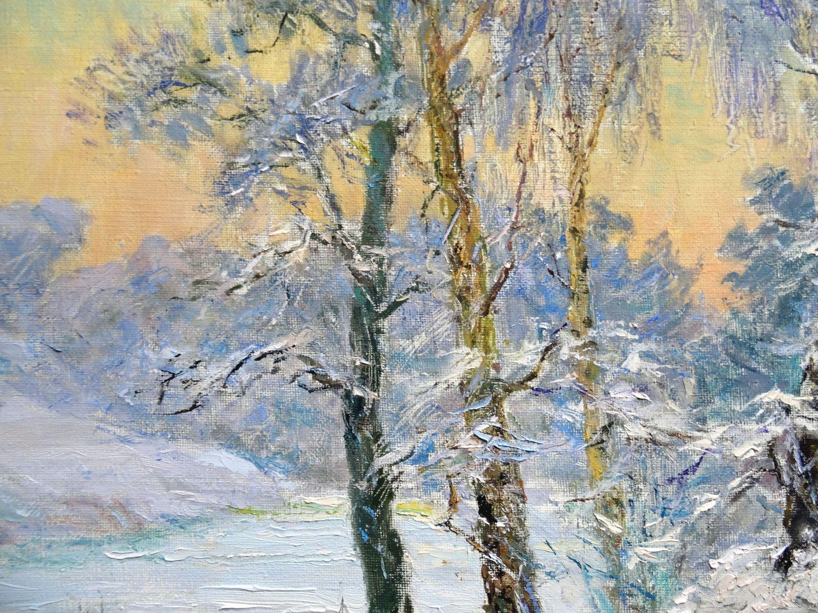 Winter. Oil on canvas, 60x80 cm - Painting by Arnolds Pankoks