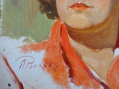 Pioneer Leader. Oil on cardboard, 25x24, 5 cm