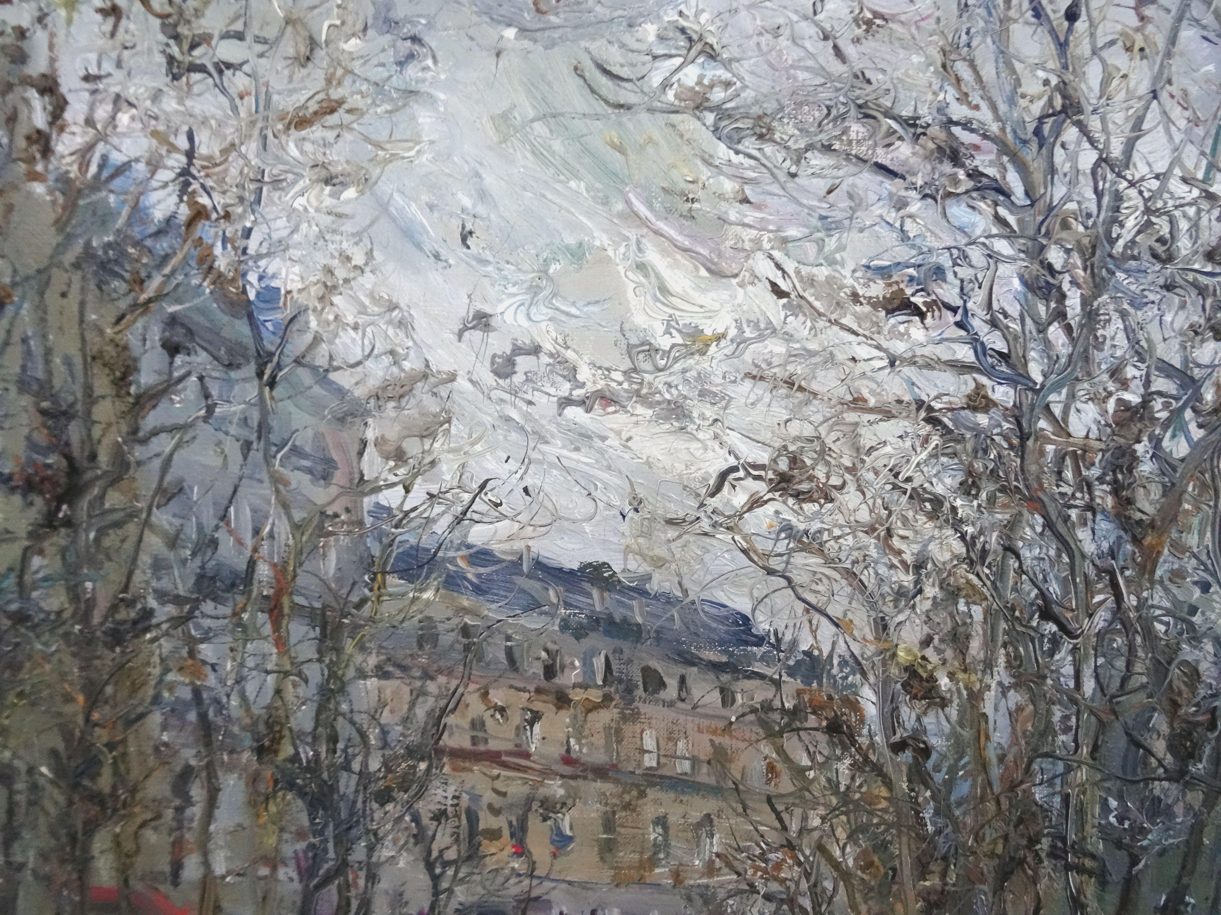  Paris. Luxembourg Garden area. 1975., oil on canvas, 50, 5 x 66 cm - Impressionist Painting by Zakrzewski Wlodzimierz