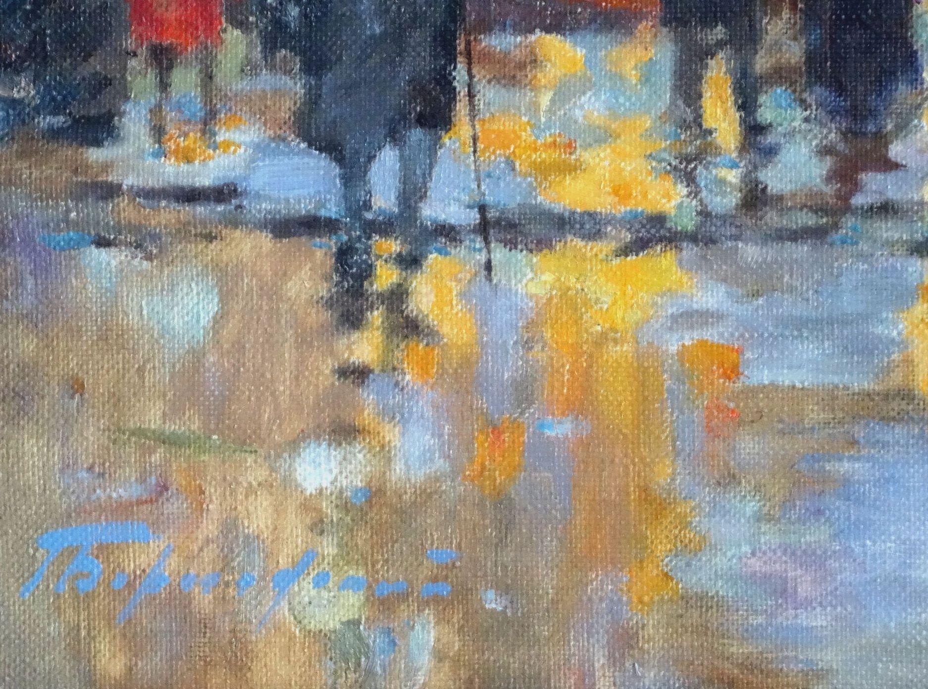 Nach dem Regen. Paris. Öl auf Leinwand, 54, 5x80 cm, Öl (Expressionismus), Painting, von Gennady Bernadsky 
