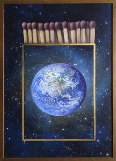 World. 2018. Oil, mixed media on cardboard, 70x50 cm