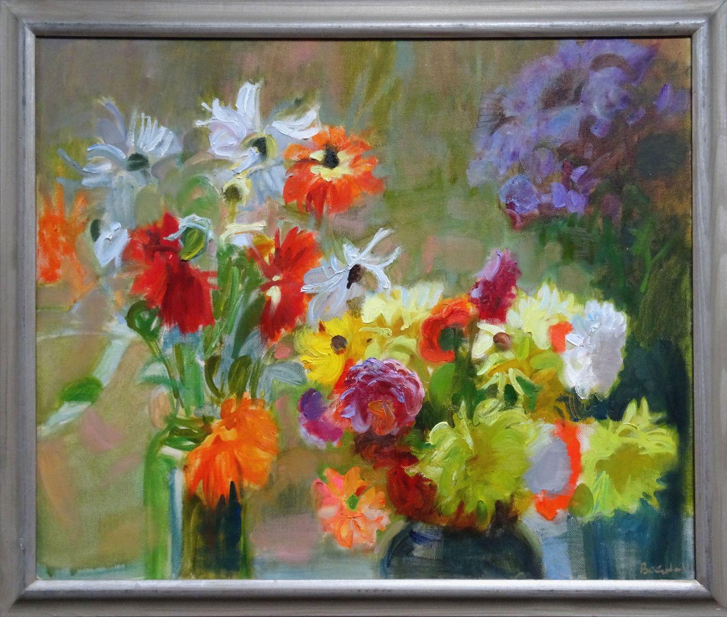 Autumn flowers. 2009. Oil on canvas, 54x65 cm - Painting by Valery Bayda 