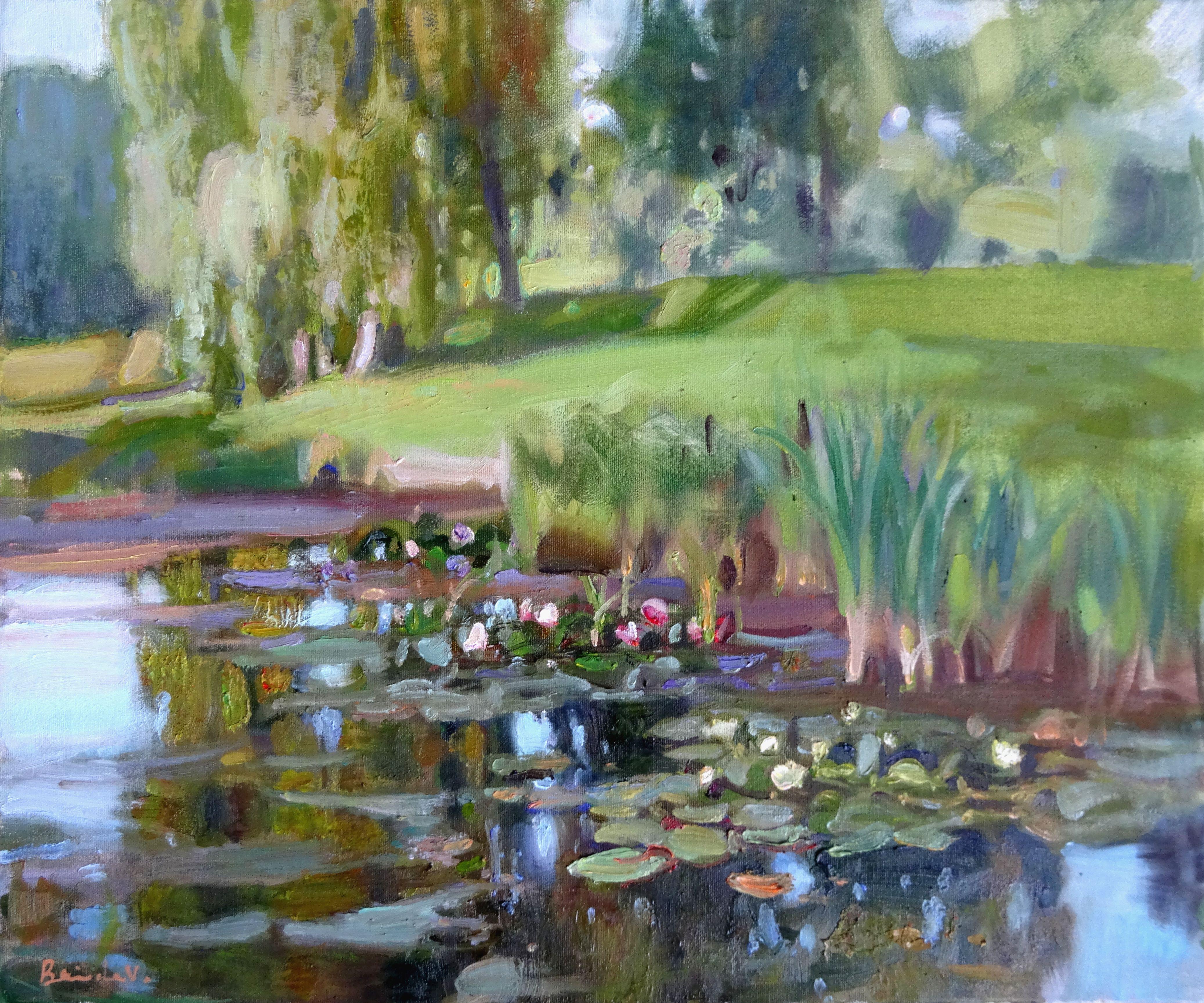 Landscape Painting di Valery Bayda  - Settembre. 2018, olio su tela, 50x60 cm