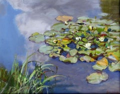 After the rain. Water lilies. 2018, oil on canvas, 40x50 cm
