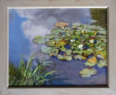 After the rain. Water lilies. 2018, oil on canvas, 40x50 cm