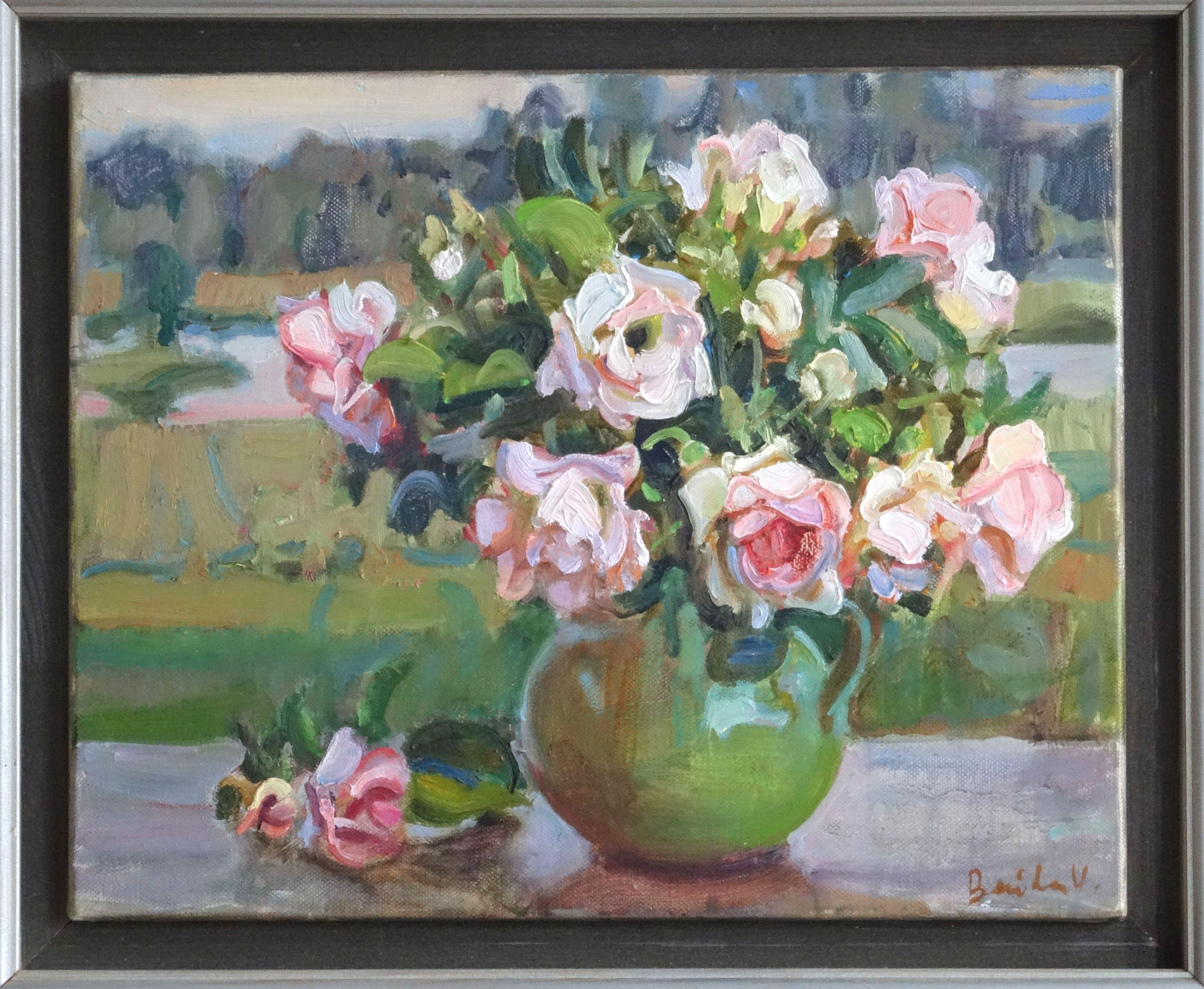 Rose. 2015, olio su tela, 33x41 cm - Painting di Valery Bayda 