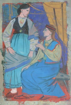 Before the song and dance festival. Oil on canvas, 73x50 cm