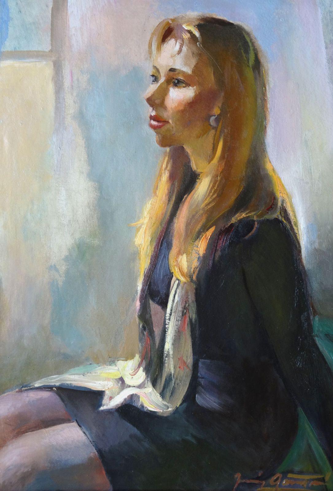 Girls portrait. Oil on canvas, 81x57 cm
