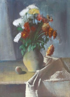 Nature morte avec fleurs. Huile sur toile, 110 x80 cm