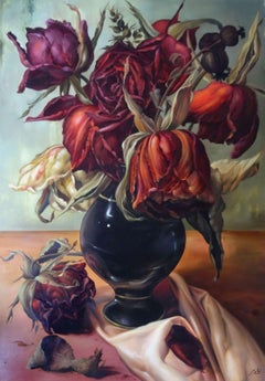 Roses. Canvas, oil, 100x70 cm