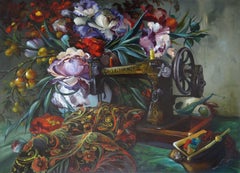 Nature morte avec une machine à coudre. 2019. Huile sur toile, 60 x 90 cm