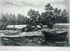 Vintage Seaside. 1974, paper, etching, 17, 5x25 cm