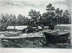 Mare. 1974, carta, acquaforte, 17, 5x25 cm