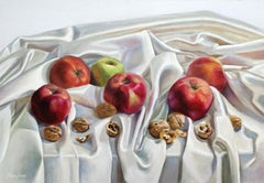 prokofjeva Still life with apples and walnuts. 2019. Oil on canvas, 45x65 cm