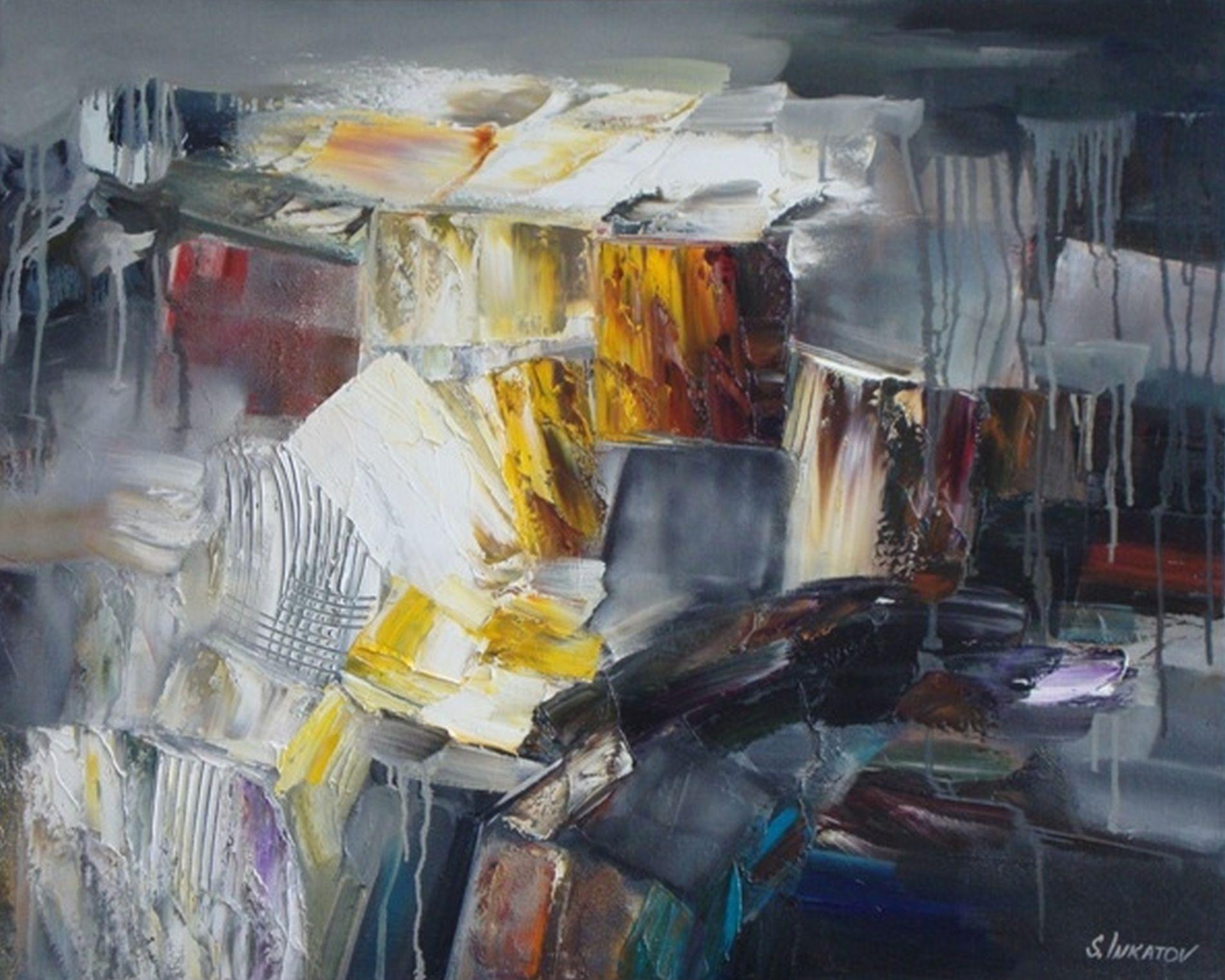 Abstract Painting di Sergey Inkatov - Mondo senza confini. 2011, olio su tela, 65x81 cm
