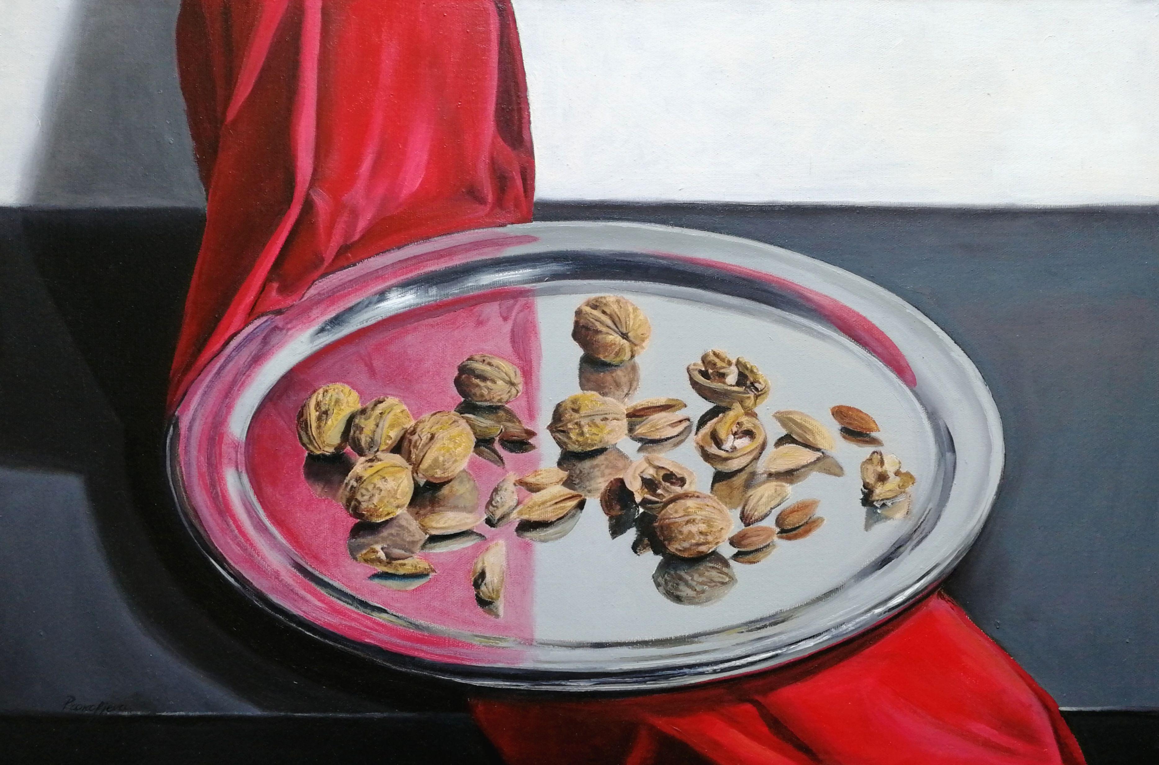 Alyona Prokofjeva Still-Life Painting - Walnuts. 2019. Oil on canvas, 40x60 cm