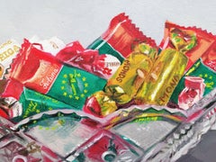 Vase with sweets. 2018. Oil on canvas, 30x40 cm