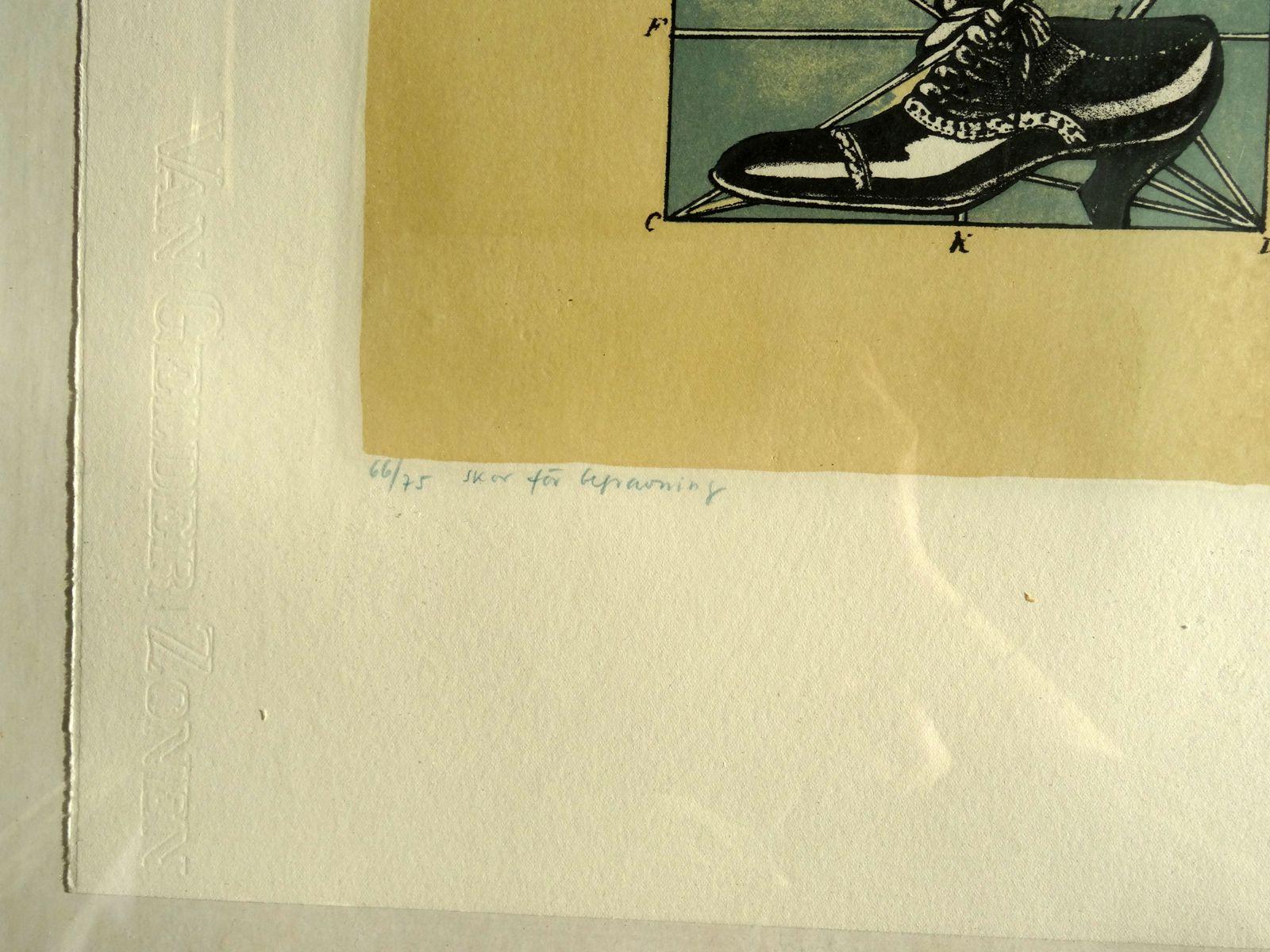 Komposition. 66/75., 1971, Papier, Lithografie, 62x46 cm (Abstrakt), Print, von Endre Nemes