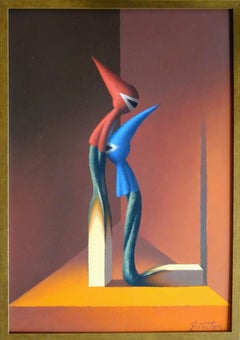 Masked ritual. 2011 cardboard, canvas, oil, 60x42 cm