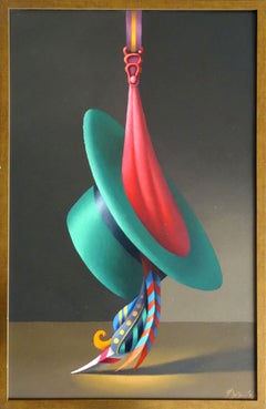 Green hut. 2018 cardboard, canvas, oil, 70x45 cm