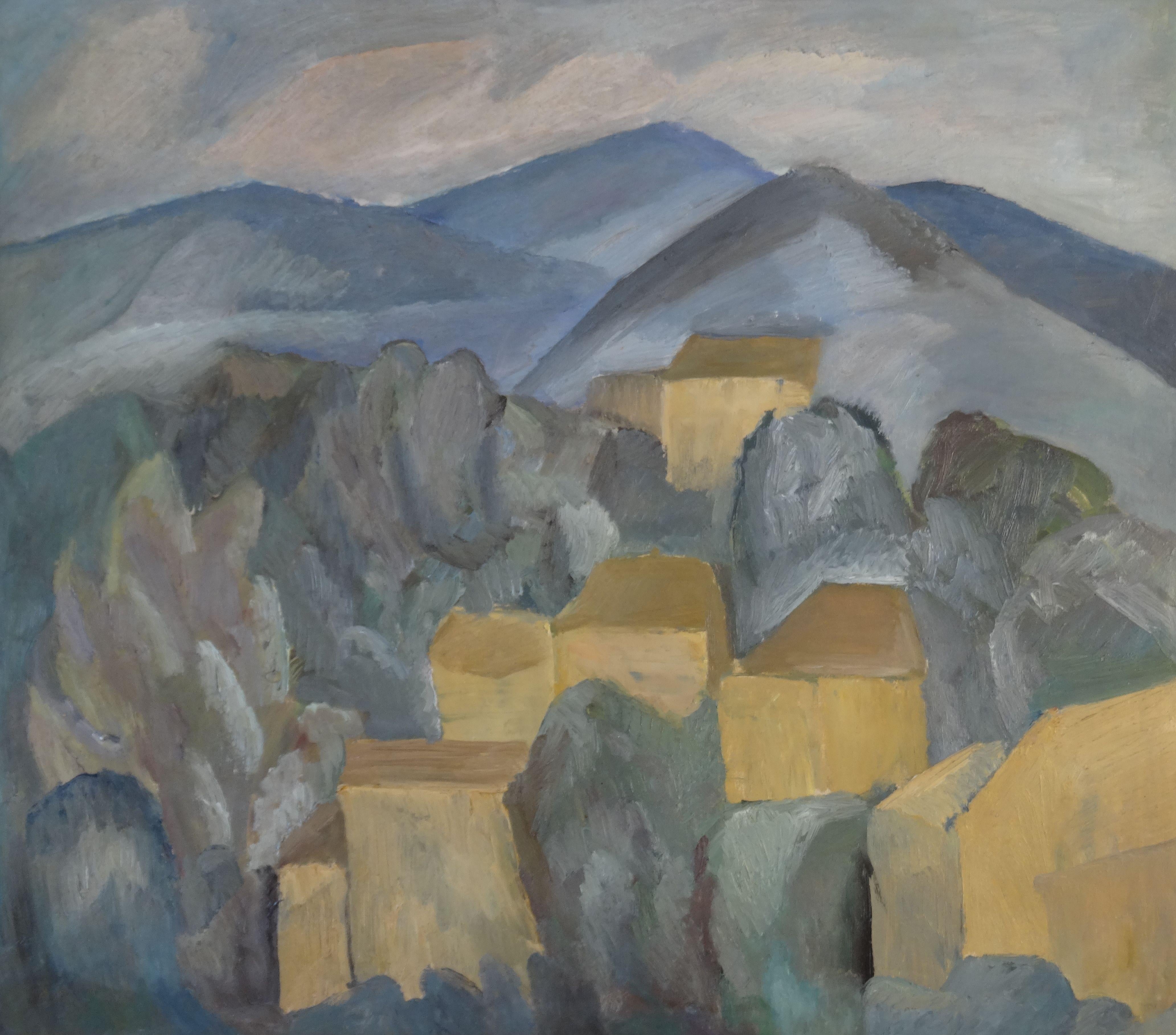 Valley landscape. 1962, oil on canvas, 65, 5x75, 3 cm - Painting by Igor Ivanov