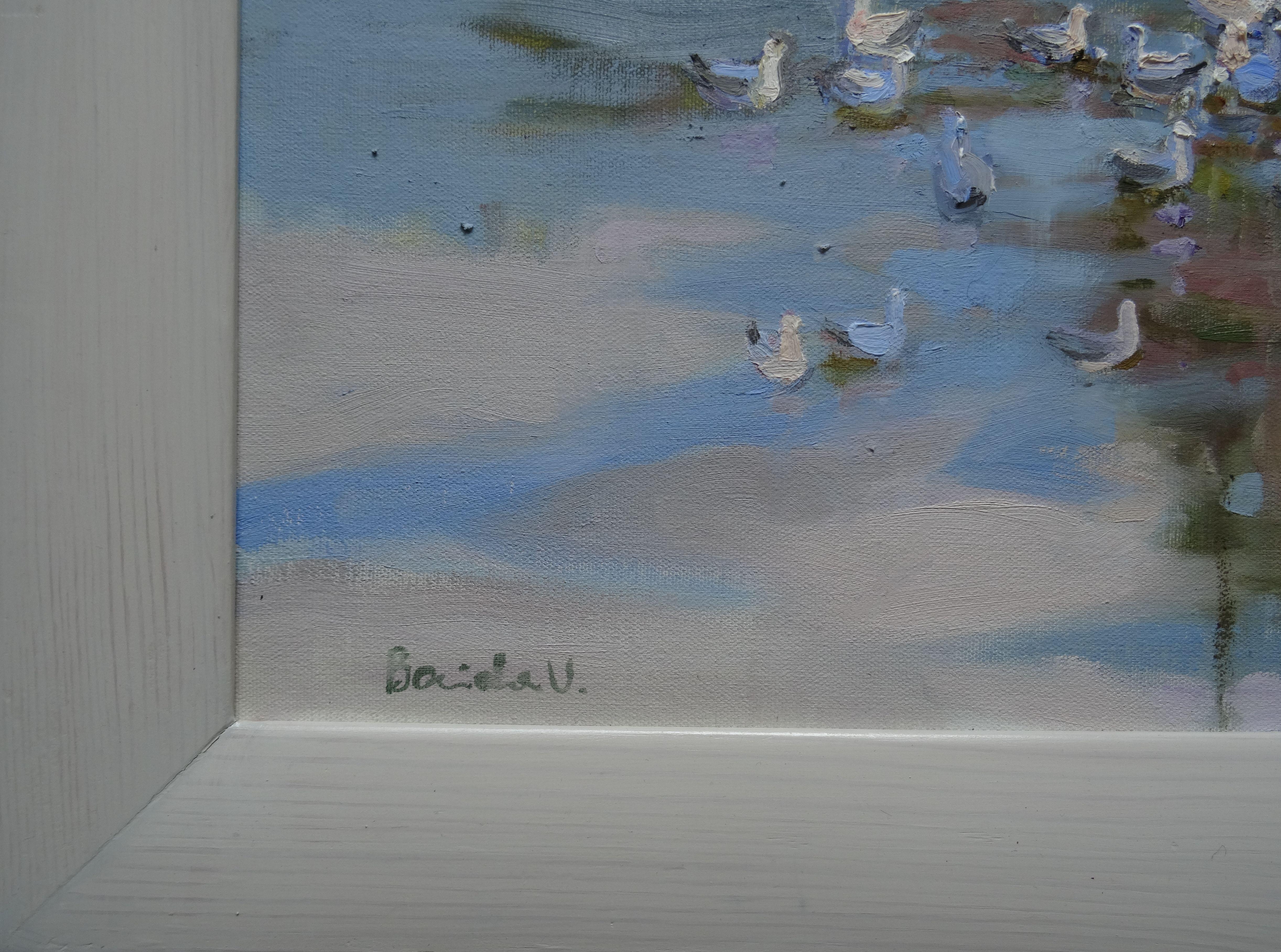 Muelle. 2020. Óleo sobre lienzo, 50x70 cm - Painting Impresionista de Valery Bayda 