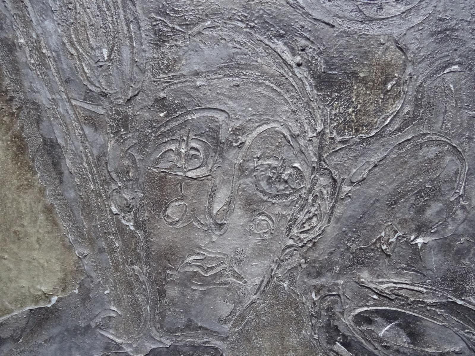 Un clown. 1997, tela, olio, 54x65 cm - Painting Astratto di Elizabete Melbarzde 