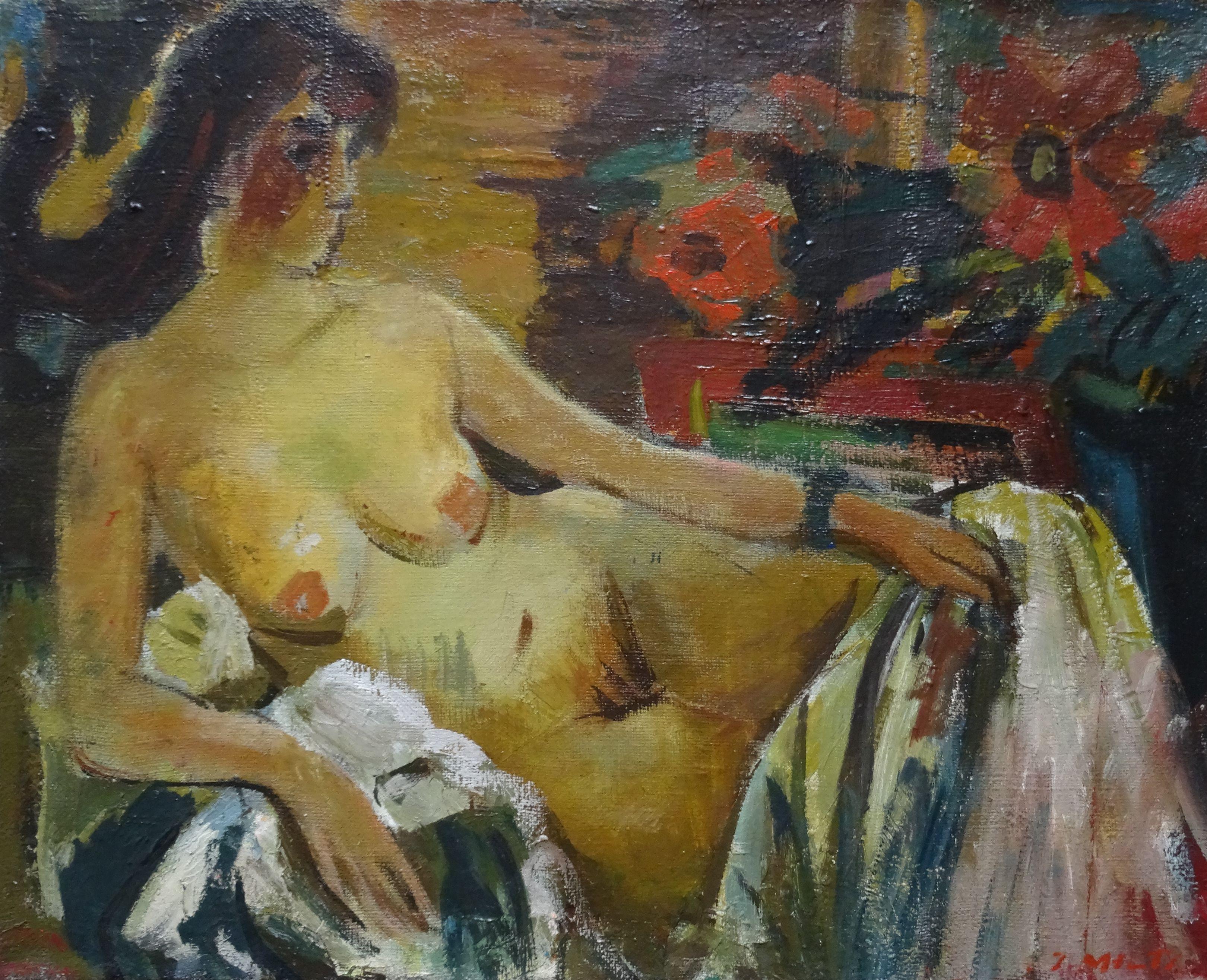 Fridrihs Milts  Nude Painting - Noon. 1978, oil on canvas, 74x92 cm